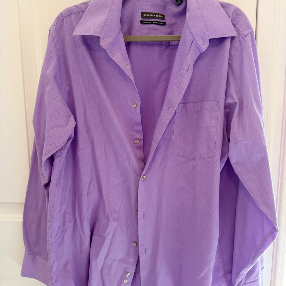 Geoffrey Beene Men's Lavender Button Down Shirt
